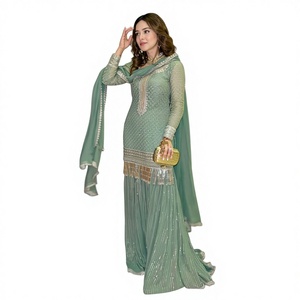 Fulpari, vêtements ethniques indiens, Sharara Salwar Kameez en faux georgette lourd, ensemble de costume avec broderie, dupatta, pour femmes, fête, festival - Product Image 1
