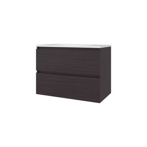 Wengue Floating <b>Bathroom</b> <b>Vanity</b> with Two Drawers and Sink Smoot Series - Product Image 4