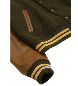 Custom Winter Baseball Letterman Varsity <b>Jacket</b> For <b>Men</b> Wool Body Genuine Leather Sleeves Varsity <b>Jacket</b> - Product Image 4