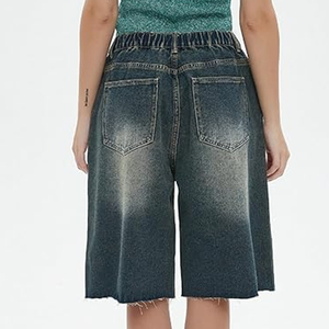 Proveedor de Pantalones Cortos de Mezclilla con Lavado Ácido al por Mayor, Unisex, Corte Holgado, Estilo Urbano, Vintage, de Algodón - Product Image 6