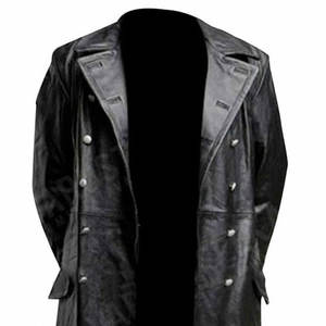 Men's Faux Black Leather Trench Coat Steampunk <b>Gothic</b> Long Coat Winter <b>Jacket</b> Wholesale Factory Price 2026 - Product Image 4