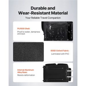 Sac de danse à roulettes de 23 pouces avec porte-vêtements et port USB, solution de rangement de danse réglable en hauteur avec protection de la vie privée - Product Image 6