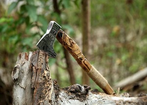 Handmade Viking Axe High Carbon Steel <b>Head</b> with Hardwood Handle With <b>Wrapped</b> Hatchet Hand Forged Industrial & DIY Grade - Product Image 5
