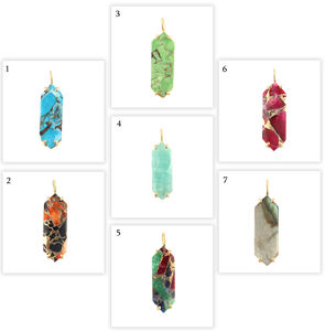 Accesorios de joyería de moda, colgante hecho a mano de cobre rubí turquesa, Juego de puntas para collar chapadas en oro, joyería - Product Image 2