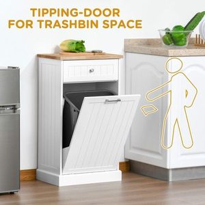Contenitore per Rifiuti Riciclabili Bianco Autoportante con Cassetto Ribaltabile per Uso Interno ed Esterno - Product Image 1