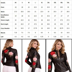 Women's Lambskin & Goat Leather Floral Rose Embroidered <b>Biker</b> Jacket | Premium Slim-Fit Moto Outerwear - Product Image 4