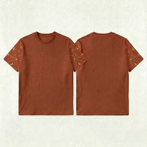 Camiseta Lisa de Manga Corta, Estilo Vintage, Color Sólido, Algodón Grueso, Ropa Urbana Básica, Camisetas para Hombre - Product Image 2