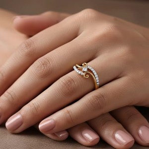 Bague de fiançailles en or et diamants pour femme avec design en spirale en forme de S - Bijoux fins pour cadeau d'anniversaire - Product Image 5