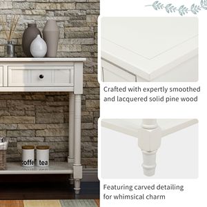 Tavolo Console Serie Daisy dal Design Tradizionale con Due Cassetti e Ripiano Inferiore - Product Image 5