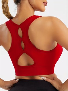 Scoop Neck <b>Compression</b> Fitness Bralette | Seamless Knit Activewear Crop <b>Top</b> | Ladies Padded Running Yoga Sportswear Tank - Product Image 5