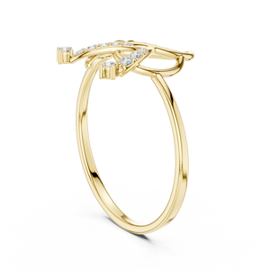 Anillos de oro macizo de 14k para mujer con diseño minimalista de diamantes de corte redondo y motivo esquelético, ideales para regalo, compromiso, aniversario, boda. - Product Image 4