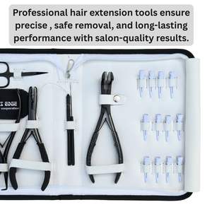 Kit de pinces pour extensions de cheveux noirs avec outil d'ouverture de perles de séparation de cheveux, pince à sertir les perles, pinces de salon et mini-ciseaux - Product Image 5