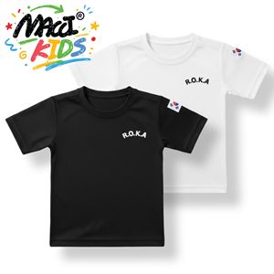 R.o.k.a เสื้อยืดคอกลมแขนสั้นสำหรับเด็กใส่ได้ทั้งชายและหญิงเสื้อยืดสีดำสีขาวแห้งเร็วระบายอากาศได้ดีผ้าตาข่ายระบายอากาศ100% ทรงพอดีตัวปกติ - Product Image 1