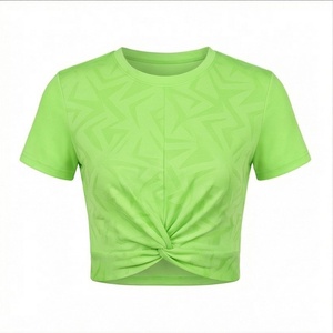 Camiseta Corta de Moda para Mujer, Transpirable, de Algodón, Informal, para Gimnasio, Estilo Boutique, Ropa Deportiva de Tendencia - Product Image 1