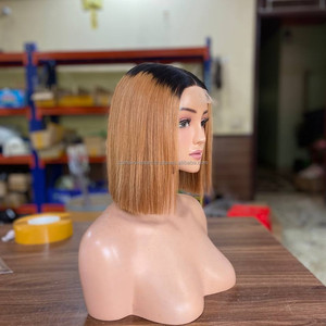 Perruques en cheveux humains vietnamiens en gros, lisses, non traités, sans colle, avec dentelle frontale, perruque bob, ultra-lisses, dentelle suisse HD - Product Image 1