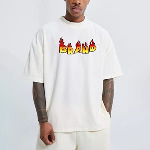 Camiseta de Hombre Oversize Personalizada al por Mayor, Cuello Redondo, Hombro Caído, Color Liso, Estilo Hip Hop, 100% Algodón Ecológico - Product Image 1