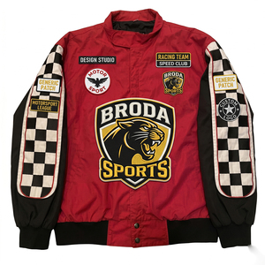 เสื้อแจ็คเก็ตแข่งรถ F1 รุ่นปี 2026 OEM ขายดีที่สุด ผลิตตามสั่ง กันน้ำ ระบายอากาศได้ดี ผ้าฝ้าย สำหรับกิจกรรมกลางแจ้ง ปักลายสไตล์วินเทจ - Product Image 3