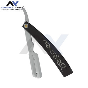 Wholesale Barber Razor Stainless Steel Shaving Razor <b>Swing</b> Lock and Black Steel Handle, Professional Straight Edge Barber Tool - Product Image 6