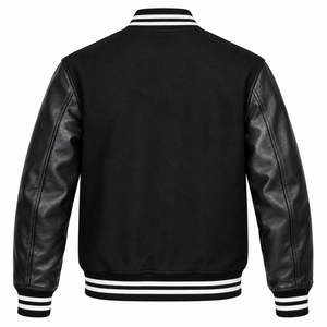 High Quality Men <b>Vintage</b> Leather Varsity <b>Jacket</b> Retro Cafe Racer <b>Motorcycle</b> Zipper Street Street Wear Stylish LightWeight - Product Image 2