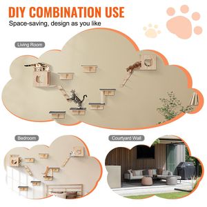 Estantes de pared para gatos con plataformas de salto, camas para gatos, hamacas, muebles para gatos - Rascador para gatos - Product Image 6