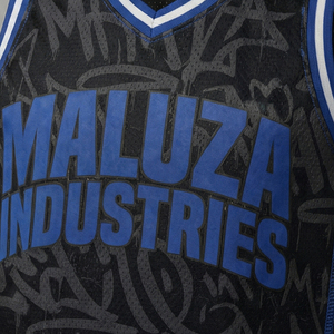 MALUZA Ensemble de maillot de basket-ball en maille respirant grande taille de haute qualité pour l'été, style streetwear, avec motif graffiti personnalisé - Product Image 5