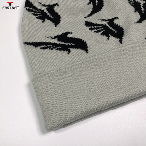 Best Quality Professional Made Winter <b>Beanie</b> Hats Digital Breathable <b>Waterproof</b> 100% Cotton Fleece Fabric Custom 3D Embroidery - Product Image 6