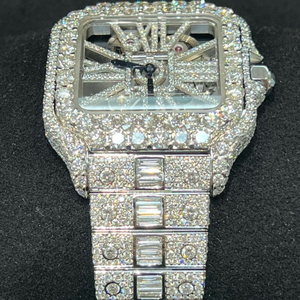 Reloj de Joyería Hip Hop con Diamantes Moissanite Cultivados en Laboratorio, Corte Redondo VVS, Correa de Goma, Reloj Mecánico Hecho a Mano - Product Image 2