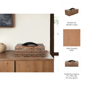 Brick Pattern Wooden Storage <b>Box</b> Perfect For Home Organization <b>Keepsakes</b> Accessories And Decorative Storage Wholesale From India - Product Image 4