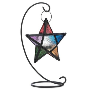 Classic Hanging Star <b>Lanterns</b> Iron Frame Colorful Glass Home Decoration Christmas Outdoor Decoration - Product Image 2