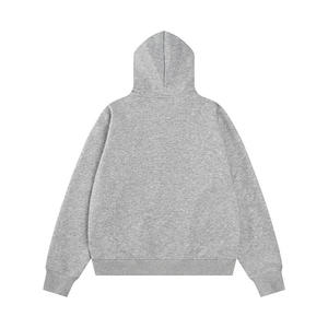 Sudadera con capucha Y2K de invierno para hombre, estilo vintage, informal, holgada, brillante, con pedrería, cremallera, forro polar y ribete de piel. - Product Image 6