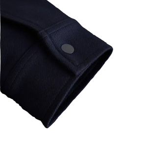 Chaqueta de Forro Polar Azul Marino para Hombre, Chaqueta con Botones en la Parte Delantera, Ropa de Abrigo de Invierno con Bolsillo en el Pecho, Suave, Cálida, Informal, para Uso Diario - Product Image 5