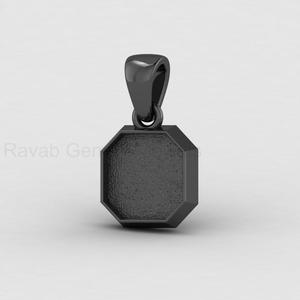 Handmade 925 Sterling Silver 14K Gold Plated 10mm Octagon Blank Bezel Setting DIY Resin <b>Ashes</b> Keepsake Charm Pendant - Product Image 6
