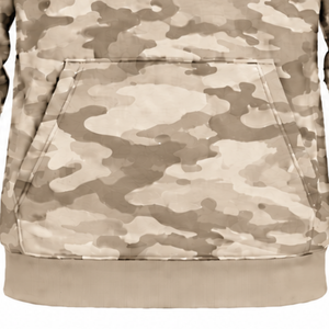 Sudadera con Capucha Beige Camuflaje para Hombre, Sudadera de Forro Polar con Estampado Personalizado, Bolsillo Canguro, Cordón Ajustable, Ropa Casual de Invierno - Product Image 6