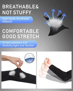Manchons de compression professionnels noirs unisexes pour les bras – Améliore la circulation sanguine et les performances – Manchons rafraîchissants - Product Image 2