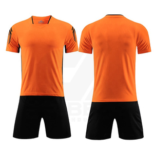 Men's Sublimated Soccer Jersey Set Short Sleeve Moisture Wicking Athletic Wear Gradient Color Elastic Waist Summer Sport Apparel - Product Image 3
