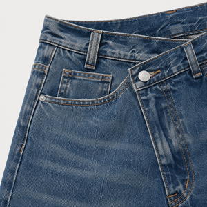 Jean évasé taille haute pour femme, coupe ample, en denim écologique et imperméable, confortable, style décontracté urbain - Product Image 4