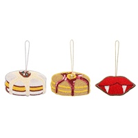 Décorations de Noël personnalisées de 4 pouces en tissu de velours satiné brodé fait main Brazeal Studio, avec motif chameau doré