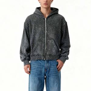 Sudadera con Capucha Bordada para Hombre, Servicio OEM, con Logotipo Frontal, Forro Polar, Algodón Grueso, Lista para el Invierno - Product Image 2