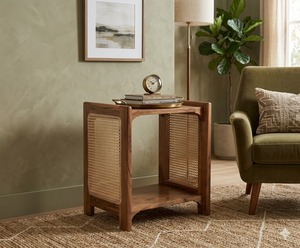 Stylish Wooden Side <b>Table</b> With Smooth Rounded Edges And Elegant Finish For Premium Living Room Furniture - Product Image 2