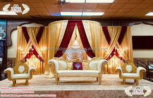 Maharaja Asian Wedding Stage Love Seat Decoración de boda india Sofá de estilo francés Tema moderno Wedding Stage Loveseat - Product Image 4
