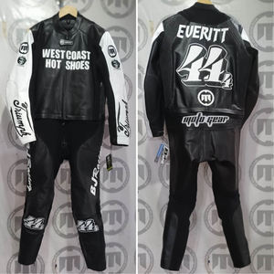 Traje de Motociclismo de Cuero Estampado Resistente al Viento |   Traje de Motocicleta para Hombre con Paneles de Ventilación para Pista y Carretera - Product Image 5