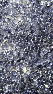 พลอยไอโอไลต์สีน้ำเงินธรรมชาติคุณภาพดีที่สุด ขนาด 8x10 มม. ทรงกลมเจียระไนเหลี่ยมแบบบริลเลียนท์ สำหรับทำเครื่องประดับ - Product Image 3