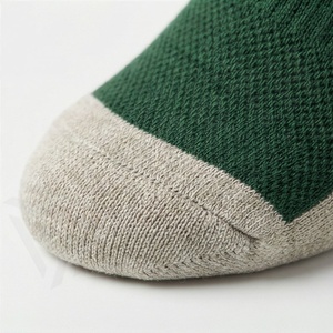 Green Crew <b>Socks</b> Solid Color Ribbed Knitted Breathable Casual Wear for Adults - Product Image 6