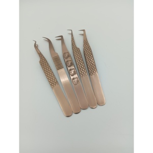 Pinzas Profesionales de Precisión para Pestañas, de Acero Inoxidable Anticorrosión, Punta Lisa, Uso Higiénico, Marca Personalizada, Modelo 720 - Product Image 1