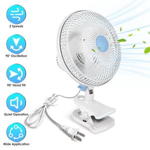 Ventilateur de table oscillant portable à 2 vitesses et 90 degrés, avec ventilateur de refroidissement silencieux à faible vitesse pour bureau et chambre, options de fixation à clip 3 directions - Product Image 1