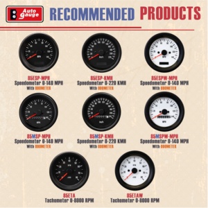 Compteur de vitesse mécanique 85mm 3-3/8 pouces 0-140 MPH ODOMETER Jauge vintage 12V Façade blanche Rétroéclairage LED blanche Camion Camper Van - Product Image 6