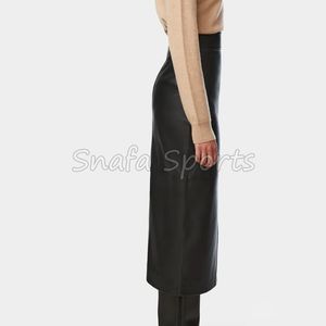 Minifalda Plisada de Cuero Sintético Informal para Uso Diario, Falda de Media Pierna con Peplum de Chifón Transpirable |    Las Mejores Faldas de Cuero para Mujer, Personalizadas - Product Image 4