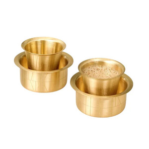 ชุดกาแฟทองเหลืองอินเดียใต้ยี่ห้อเม็ตคราฟท์ พร้อมถ้วยดาบารา สำหรับการเสิร์ฟแบบอินเดียใต้แท้ๆ ในราคาขายส่งจากโรงงานโดยตรง - Product Image 1