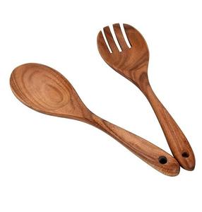 Juego de Servidores de Ensalada de Madera de Acacia con Logotipo Personalizado para Hoteles y Bodas, Cucharas de Cocina con Mango Confortable y Bajo MOQ - Product Image 2