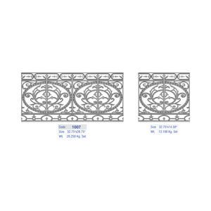 Section de balustrade en aluminium à treillis cathédral, insert d'extrémité de clôture cintrée en fonte, garde-corps de villa de luxe, rosette, lanterneau latéral, balustre - Product Image 6
